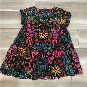 Free People Floral Mini Dress - Black, Pink, Yellow, Green